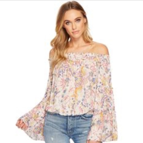 NWOT Free People Free Spirit off the shoulder top M - Picture 2 of 8